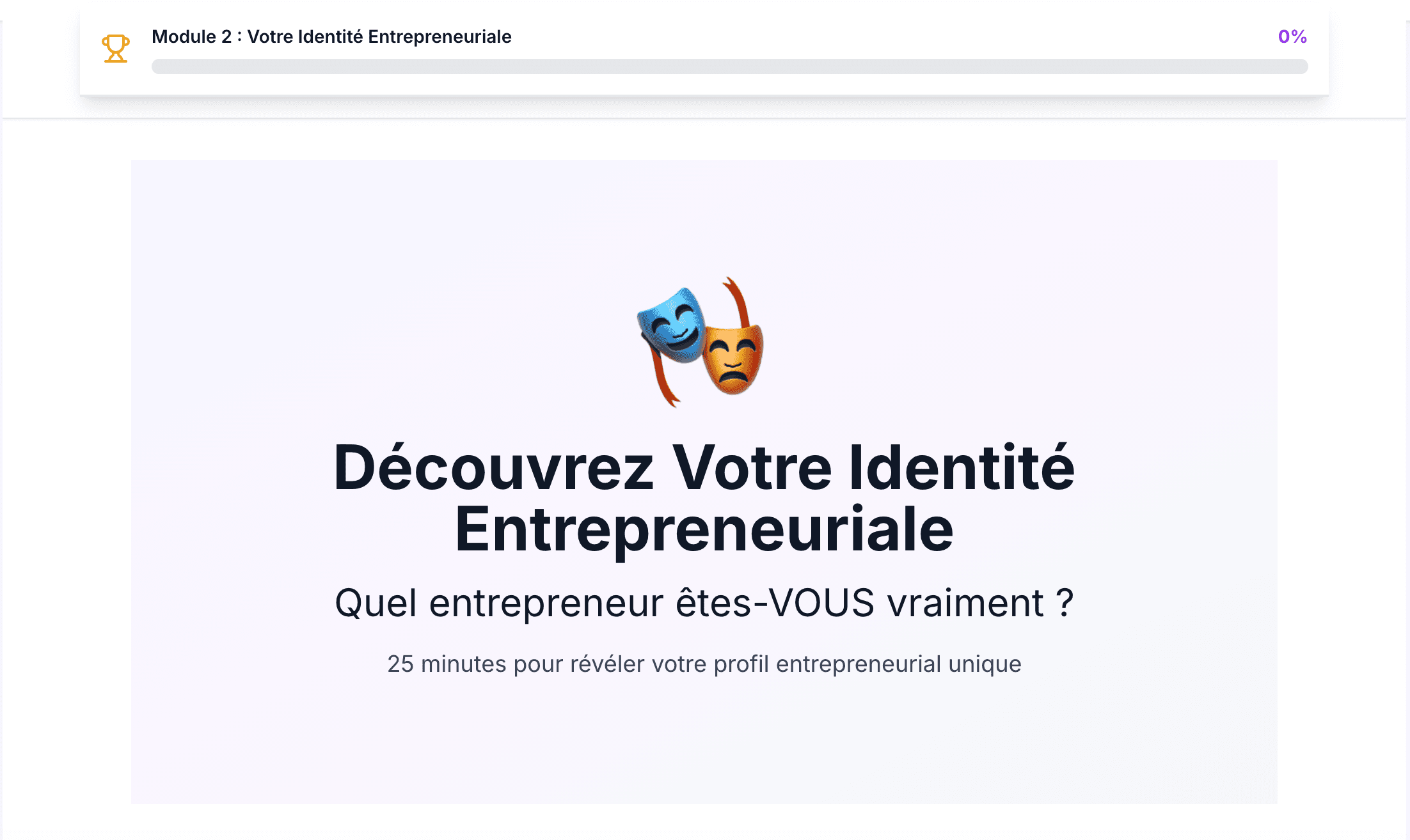 Module 2 — Votre Identité Entrepreneuriale