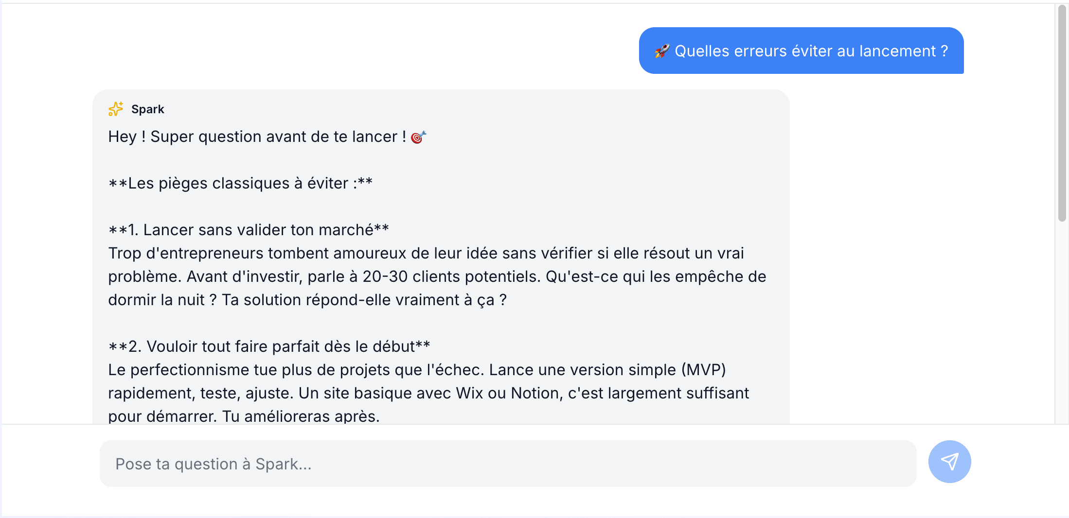 Spark — copilote contextuel en conversation