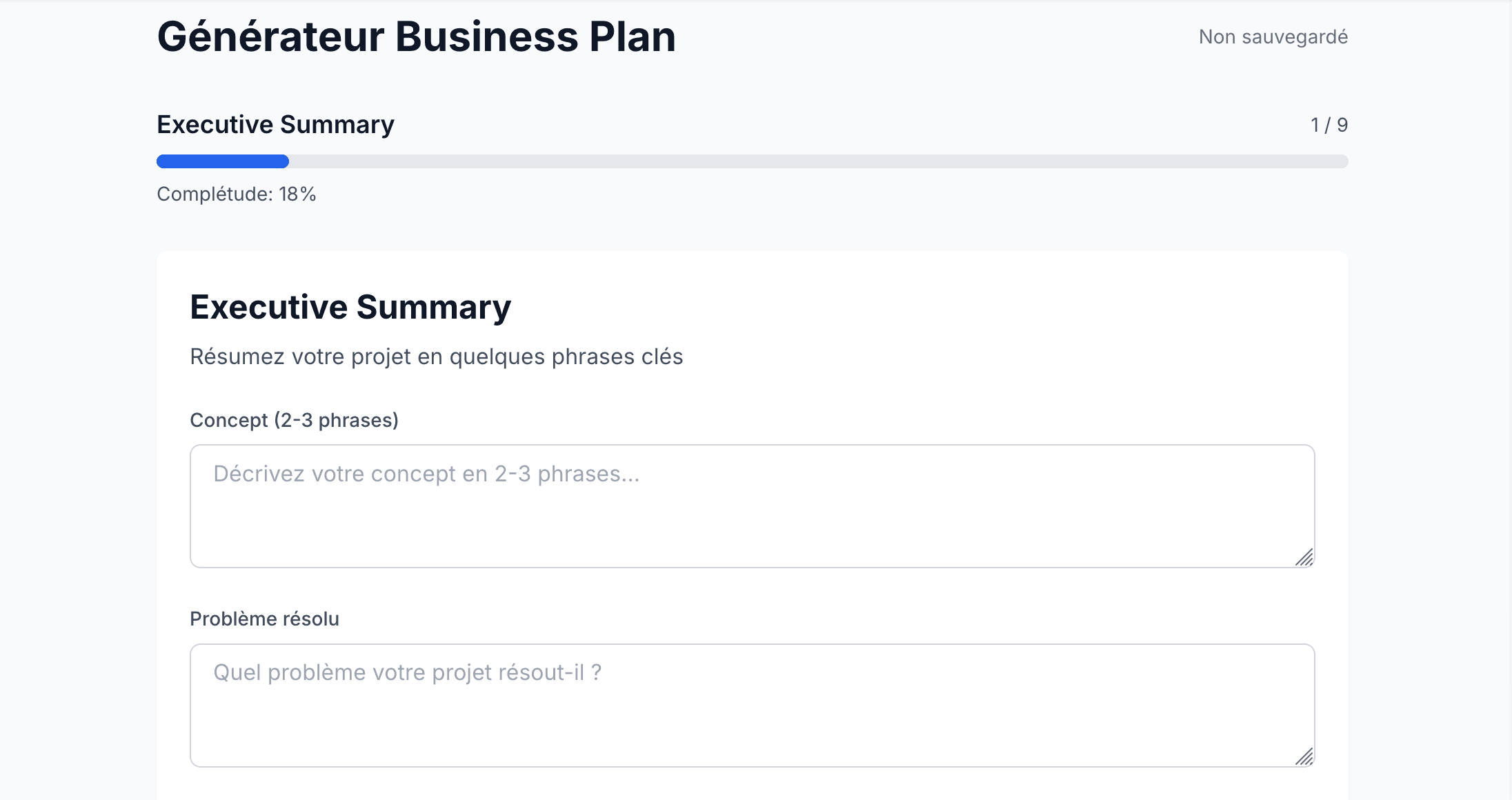 Générateur de Business Plan